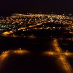 Visão aérea noturna do empreendimento Mellucci em São Paulo.