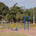Aparelhos da academia ao ar live do empreendimento Mellucci localizado em Itápolis no estado de São Paulo.