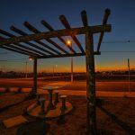 Anoitecer na praça do Mellucci, em Itápolis no estado de São Paulo.