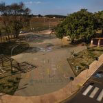 Vista aérea da área de lazer do empreendimento Mellucci em São Paulo