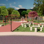 Praça do empreendimento Luiza Graçano na cidade de Barroso em Minas Gerais.