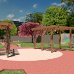 Área de lazer ao ar livre do empreendimento Luiza Graçano na cidade de Barroso em Minas Gerais.